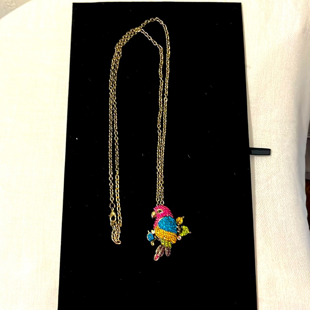Chicos, multicolored, rhinestone, parrot, watch necklace